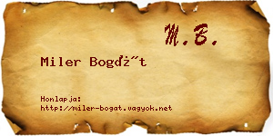Miler Bogát névjegykártya